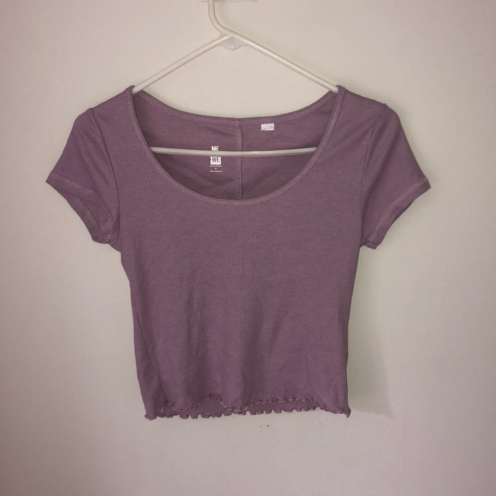 Pac Sun Purple Lettuce Cut Tee